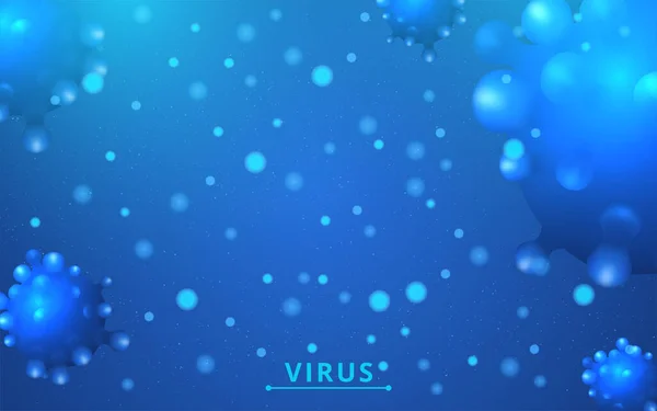 Covid Wabah Coronavirus Virus Mengambang Lingkungan Sel Ilustrasi Vektor - Stok Vektor