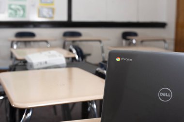 Elgin, Illinois - 2019 dolayları: Sınıfta bir Dell Chromebook.
