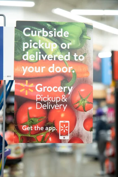 Illinois Сша Квітня 2020 Walmart Рекламує Свої Пікапи Послуги Доставці — стокове фото