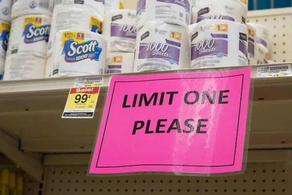 Elgin 2020 Tuvalet Kağıdı Talebi Tedarik Sıkıntısı Nedeniyle Chicagoland Mağazaları — Stok fotoğraf
