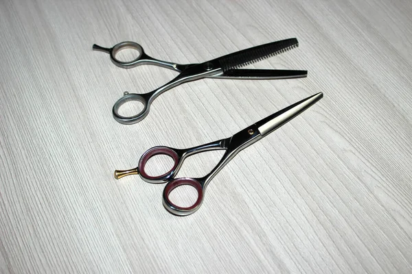 Professional Scissors Cutting Hair — Stock Photo, Image