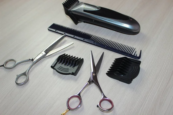 Professional Scissors Cutting Hair — Stock Photo, Image