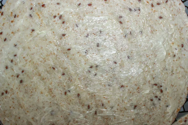 Shawarma Közelkép Főzés Pita Konyha Csirke Sajt Hús Kenyér Étel — Stock Fotó