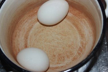 yumurta, sağlıklı, tava, su, yemek pişirme, kültür, yemek, geleneksel, buhar, çelik, ıslak, hazırlık, soba, yakın çekim, mutfak, çatal, beyaz, kaynatılmış