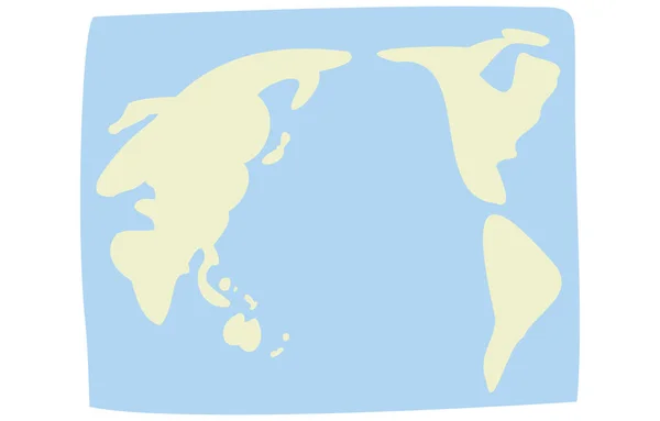 Illustrazione Una Mappa Del Mondo Disegnata Mano Libera — Vettoriale Stock