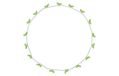 Elle boyanmış dekoratif kenarlar, bitkiler