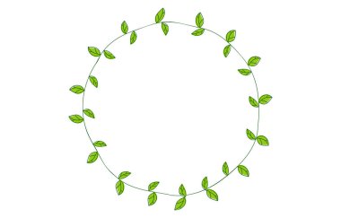 Elle boyanmış dekoratif kenarlar, bitkiler