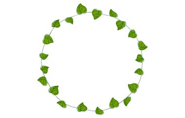 Elle boyanmış dekoratif kenarlar, bitkiler