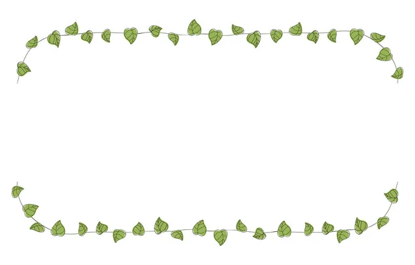 Bordures Décoratives Peintes Main Plantes — Image vectorielle