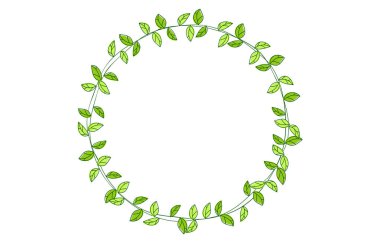 Elle boyanmış dekoratif kenarlar, bitkiler