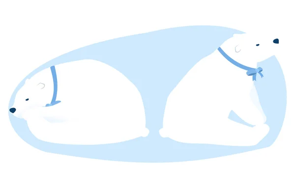 两只北极熊背对背的例子 — 图库矢量图片