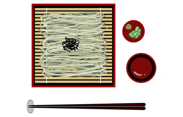 Imagen Ilustrativa Zaru Soba — Vector de stock