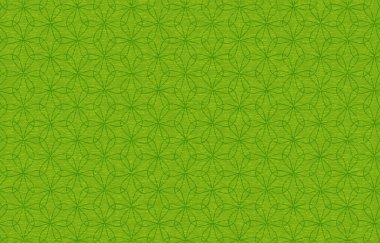 Yeşil Japon kağıdı ve Japon deseni: Kenevir yaprakları farklı halkalara sahiptir.