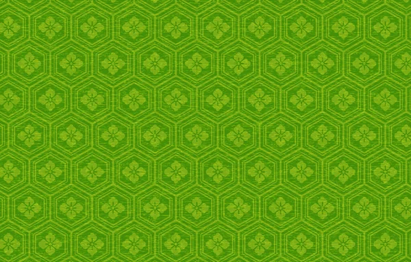 Grünes Japanisches Papier Und Japanisches Muster Hanabishis Schildkrötenpanzer — Stockvektor