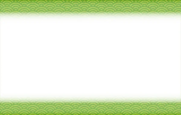 Зелёная Японская Рамка Волна Аоми — стоковый вектор
