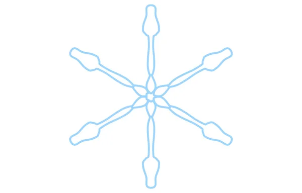 Illustrazione Vettoriale Del Fiocco Neve Blu — Vettoriale Stock