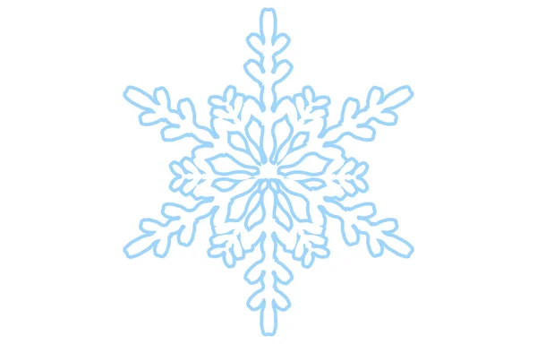 Ilustración Vectorial Copo Nieve Azul — Vector de stock