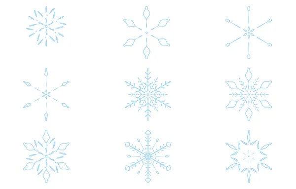 Vektor Illustration Blå Snöflinga — Stock vektor