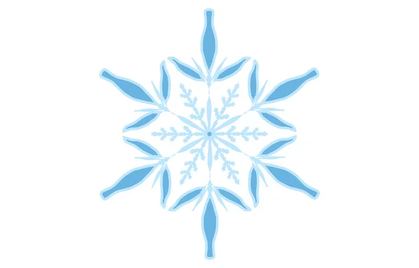 Vector Illustration Blue Snowflake — Stock Vector