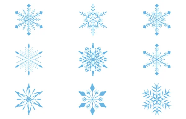 Ilustración Vectorial Copo Nieve Azul — Vector de stock