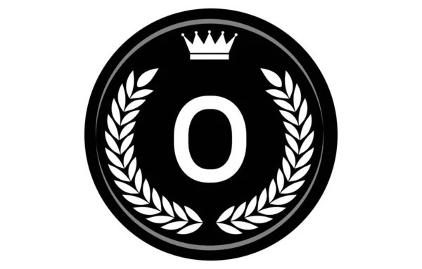 Illustration Vectorielle Médaille Alphabet Monochrome — Image vectorielle