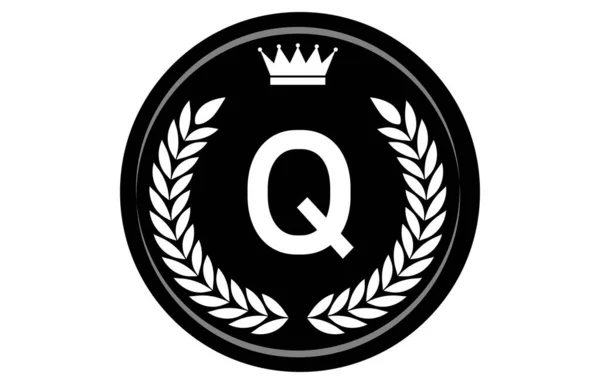単色アルファベットメダル Qのベクトルイラスト — ストックベクタ