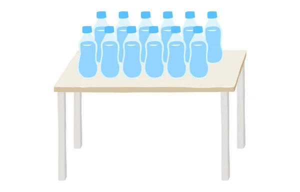 水分補給用のプラスチックボトルの多数のイラスト — ストックベクタ