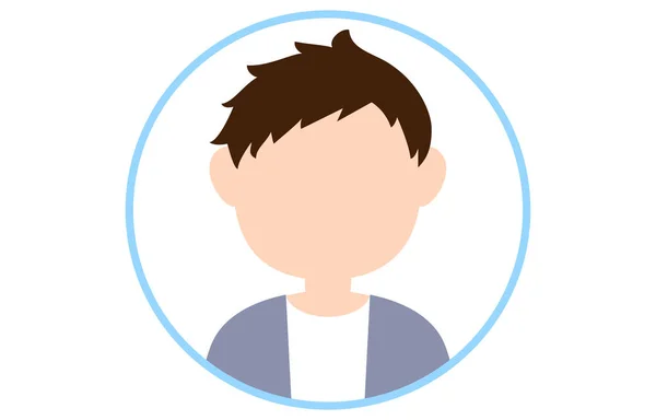 Ikona Osoby Bez Tváře Modrým Rámem — Stockový vektor