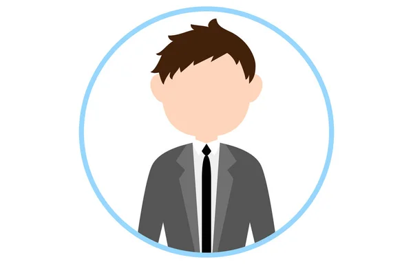 Icône Personne Sans Visage Avec Cadre Bleu — Image vectorielle