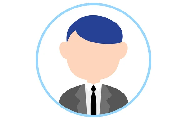 Icône Personne Sans Visage Avec Cadre Bleu — Image vectorielle