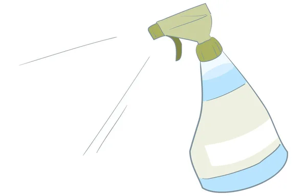 Illustration Des Sprühens Von Alkohol Desinfektionsspray — Stockvektor