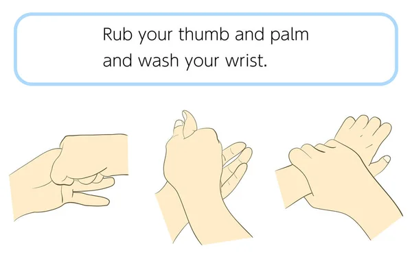 手を正しく洗う方法 — ストックベクタ