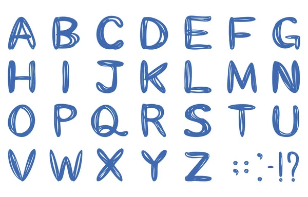 Handgeschriebene Buchstaben Alphabet — Stockvektor