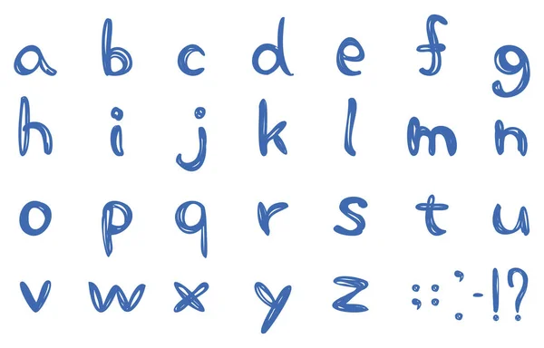 Handgeschriebene Buchstaben Alphabet — Stockvektor
