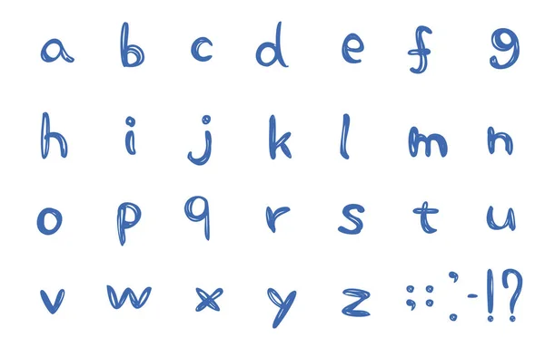 Satz Handgeschriebener Buchstaben Des Alphabets Schnitt — Stockvektor