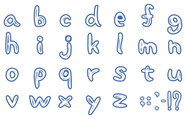 Handgeschriebene Buchstaben Alphabet — Stockvektor