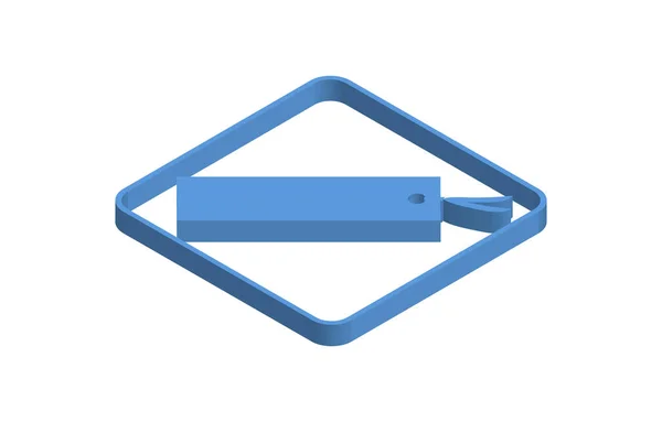 Marcador Azul Ícono Isométrico Ilustración — Vector de stock
