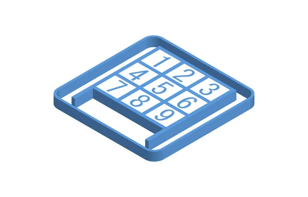 Struck Out Blue Isometric Icon Illustration — Stockvektor