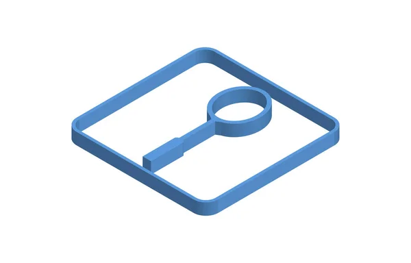 Racket Blue Isometric Icon Illustration — 스톡 벡터