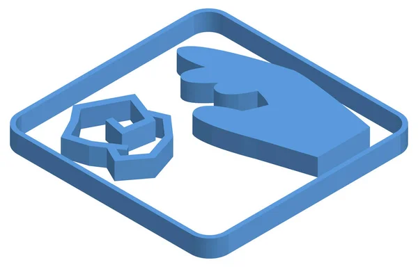 Ilustración Isométrica Azul Del Vertedero Basura — Vector de stock