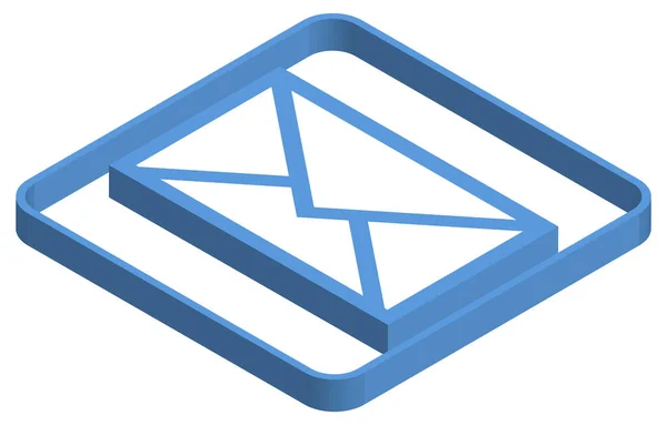 Modrá Izometrická Ilustrace Pošty — Stockový vektor