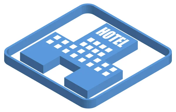 Hotel Blue Isometric Illustration Stock Illustration
