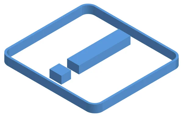 Illustration Isométrique Bleue Point Exclamation — Image vectorielle