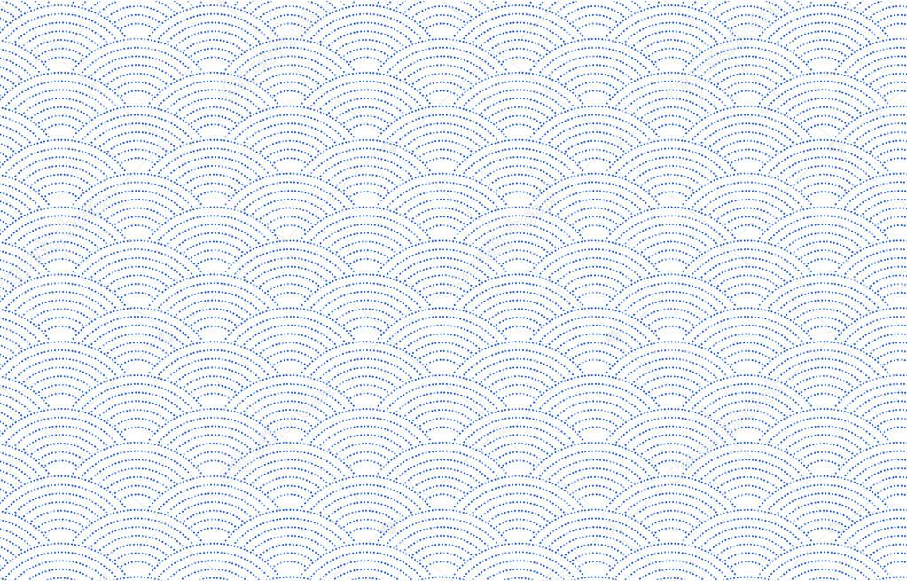 Japanese pattern with white shading on a transparent background blue: shark komon