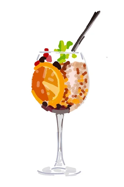 Cocktail Fresco Succoso Sfondo Bianco — Foto Stock