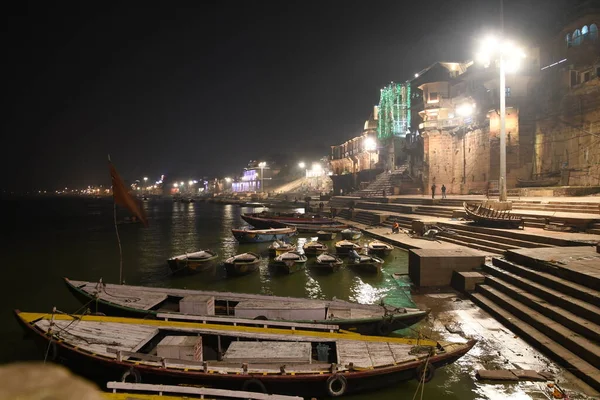 Varanasi Ghats Night — 图库照片