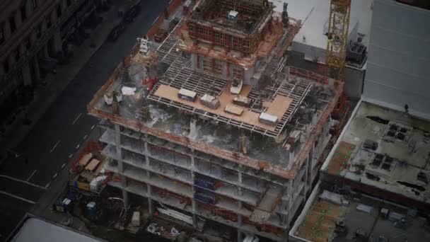 Lugar de construcción disparado desde arriba — Vídeo de stock