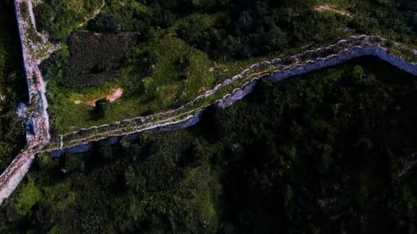 Luftaufnahme der großen Mauer von China — Stockvideo