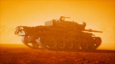 2. Dünya Savaşı Tankı çölde kum fırtınasında