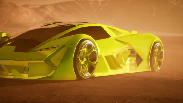 Supercar al tramonto nel deserto — Video Stock